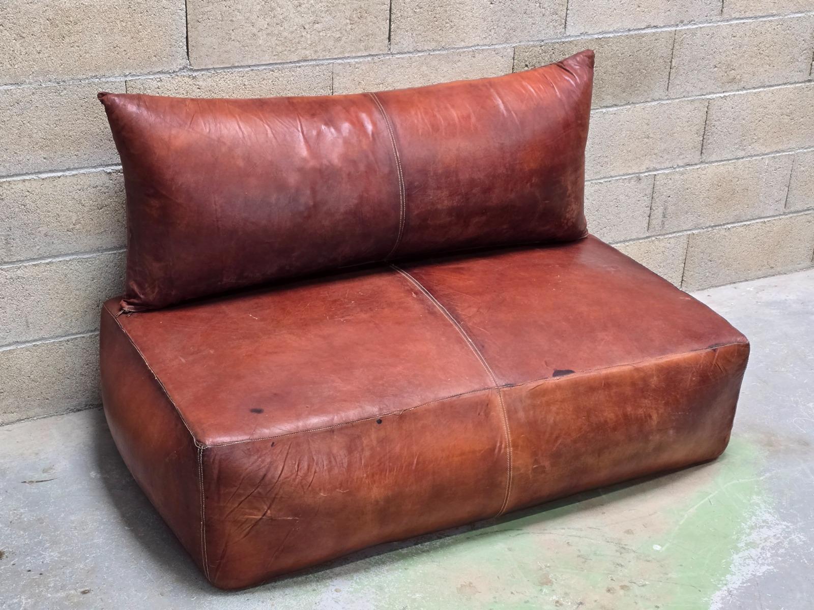 Sofa salon cuir vintage 1950 1960 